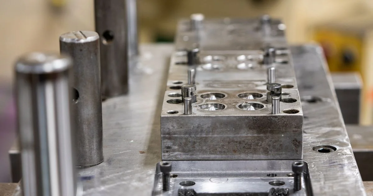 Precision metal stamping die close-up
